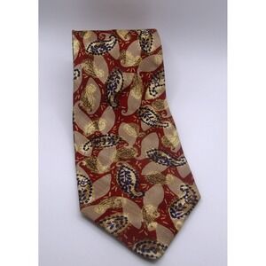 Robert Talbott Best of Class Silk Tie Burgundy‎ Gold Blue Paisley Made in Italy